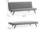 Atelier Del Sofa Zola - Sofá cama de 3 plazas Gris claro